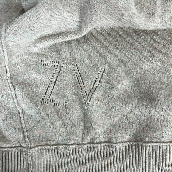 Zadig & Voltaire Sz Small Brumy Knit Cotton V Neck Sweater Oatmeal - Picture 4 of 10